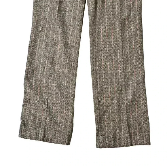 Bershka Wool Blend Brown Striped Trousers Size 6 - Picture 3 of 7